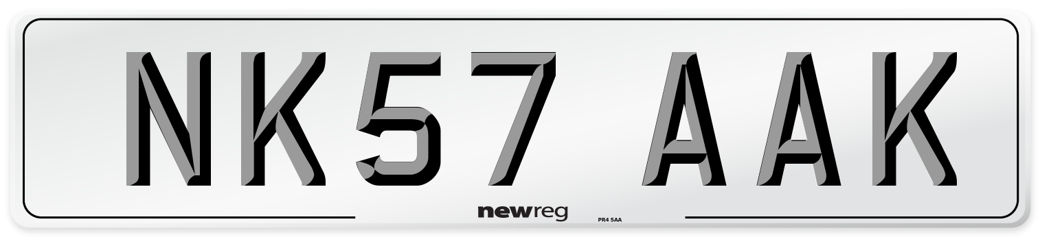 NK57 AAK Number Plate from New Reg
